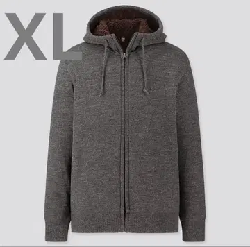 UNIQLO 보아 맨투맨 풀 집업 후드티 그레이 XL 보아 안감