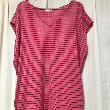 SUNDRY 핑크 스트라이프 슬리브리스 원피스 무릎 기장 여성용 S