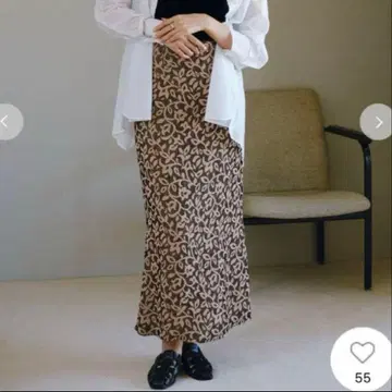 프레이 아이디 MIX 패브릭 세미 플레어 스커트