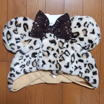 레오파드 무늬 팬캡 디즈니 미니 브라운 갈색 레오파드 무늬