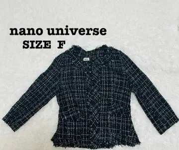 [ 고급 ] 나노 유니버스 트위드 노카라 자켓 블랙 F [348]
