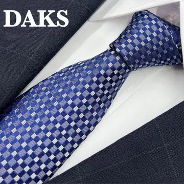 [새상품급] 닥스 넥타이 블루 계열 체크 심플 고급 실크