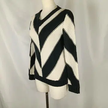 SONIA RYKIEL 니트 바이컬러 38 화이트 블랙B4206