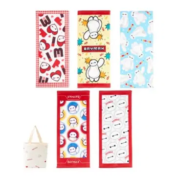 [새상품] 디즈니 베이맥스 페이스타월 5개 토트백 세트