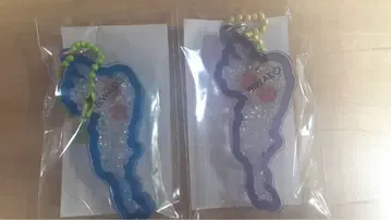 비와코 아크릴 키링 파랑, 보라색 발바닥 두 개 세트