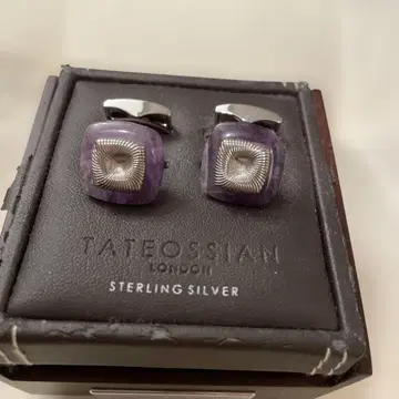 [ 새상품 미사용 ] TATEOSSIAN 스털링 실버 커프 링크 보라색