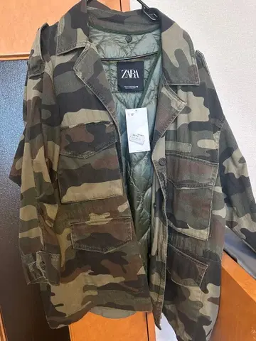 ZARA 카모 패턴 패딩 자켓