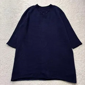 코즈믹 원더 와이드 니트 튜닉 원피스 서클 로고 인디고