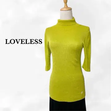 [러브리스] 니트 스웨터 터틀 [S] 그린 리브 자수 반팔