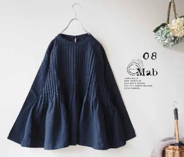 새상품할인 08맵 *네이비* 9번수 린넨 플리츠 래글런 블라우스 1076