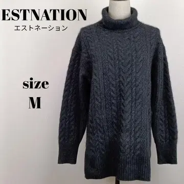 [ a2101 ] ESTNATION 긴팔 니트 38 사이드 슬릿 그레이