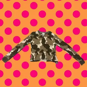 WISH FOREVER 디저트 카모 무늬 써멀 롱 T