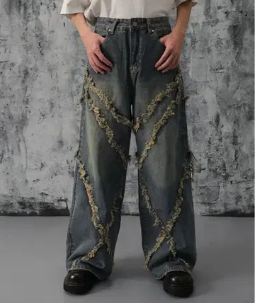 ARULE/알루르 프린지 가공 데님 팬츠