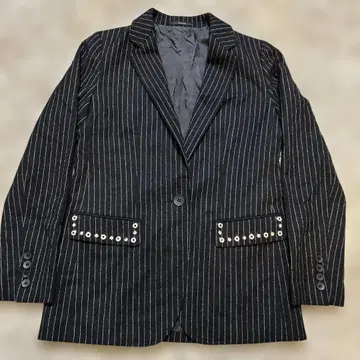 자켓 테일러드 스터드 비쥬 스트라이프