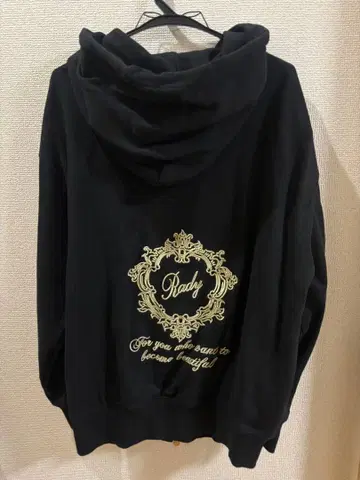 Rady 블랙 로고 후드 부착 후드티 S 사이즈