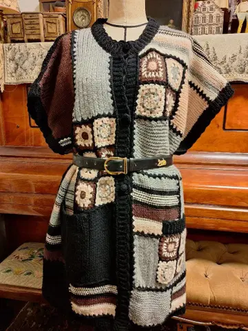 패치워크 니트 베스트 핸드메이드