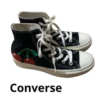 컨버스 블랙 체리 패턴 하이컷 스니커즈