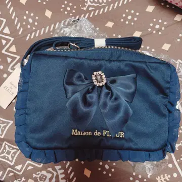 메종 드 플뢰르 네이비 백 비쥬 리본 숄더