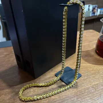 크리스탈 장식 골드 목걸이 60cm