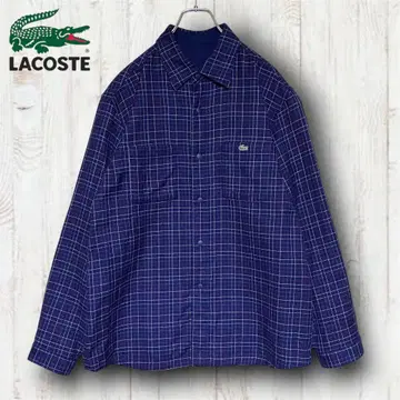 LACOSTE 라코스테 리버서블 긴팔 셔츠 체크/네이비 일본제