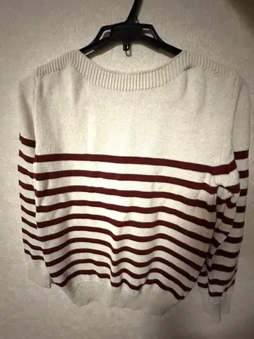 A.P.C. 아이보리 보르도 스트라이프 니트 M