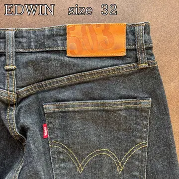 EDWIN E50303 일본제 데님 팬츠 W32 블랙 데님