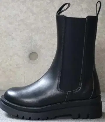 블랙 사이드 고어 부츠 통굽