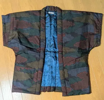 구름 무늬 도테라 오시마 명주 리메이크 반텐 새상품급