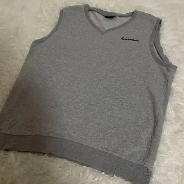 테일러메이드 베스트 맨투맨 로고 자수 배색 그레이 그레이 XL