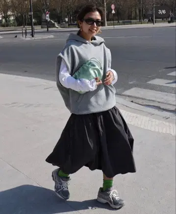 gypsohila 플레어 스커트 그레이