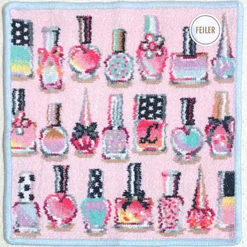 페이러 타월 손수건 라브라리 폴리쉬 페일 핑크 x 블루