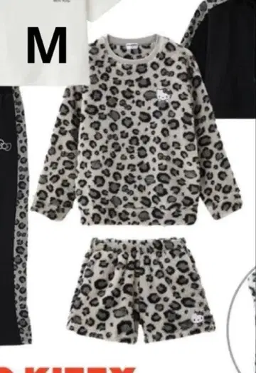 시마무라 헬로키티 레오파드 무늬 룸웨어 세트 M 새상품