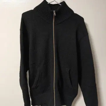 SINNS 지퍼 가디건 드라이버즈 니트 블랙