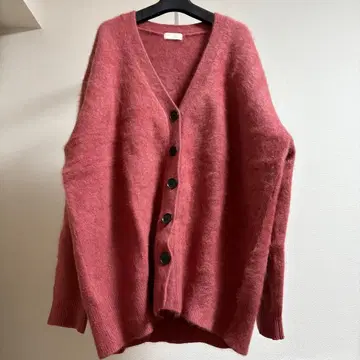 Ballsey 플러피 얀 V넥 가디건 레드