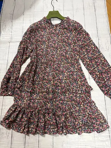 플라워 프린트 긴팔 원피스