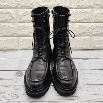 PASCUCCI 사이드 지퍼 부츠 블랙 가죽 이탈리아제 볼륨