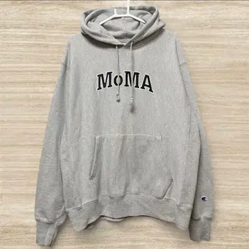 Champion MoMA 로고 그레이 후드티