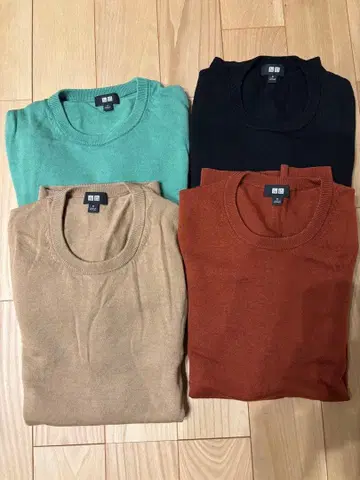 UNIQLO 유니클로 메리노 크루넥 스웨터 4색 세트