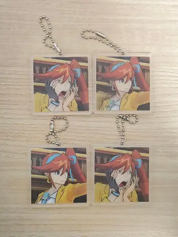 역전재판 데미지 모션 키링 히즈키 코토 4개 세트