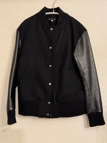 ESTNATION 블랙 바시티 자켓 블루종 38