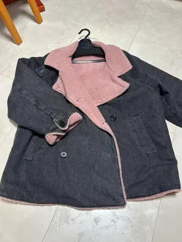 에이미 로우 데님 보아 코트