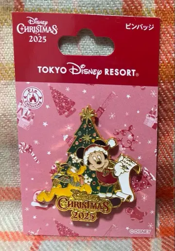 [ 미사용 새상품 익일 배송 ] 크리스마스 디즈니 미키 플루토 핀 배지