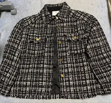 CADUNE 체크 무늬 트위드 자켓 M 사이즈