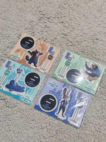 주토피아 아크릴 스탠드 4개 세트