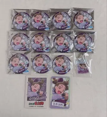 닌타마 란타로 가라오케 철인 캔뱃지 스트로우 참 카드 타무라 미키에몬