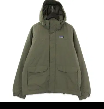 올리브색 후드 부착 다운 자켓