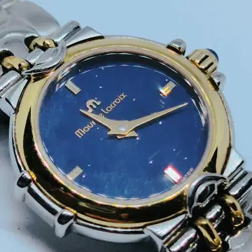 [정품 작동] 모리스 라크로와 쿼츠 손목시계 네이비 여성용