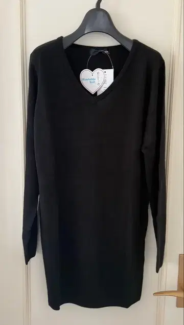 블랙 아크릴 니트 롱 기장 긴팔