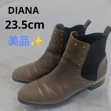 새상품급 다이애나 가죽 사이드 고어 부츠 그레이지 23.5cm