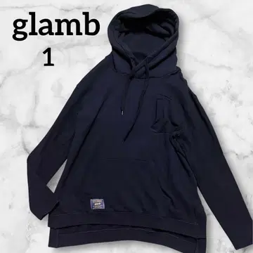 [ glamb ] 그램 드레이프 넥 후디 후드티 블랙 S